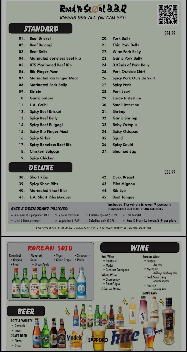 Road to Seoul Menu - Image 4